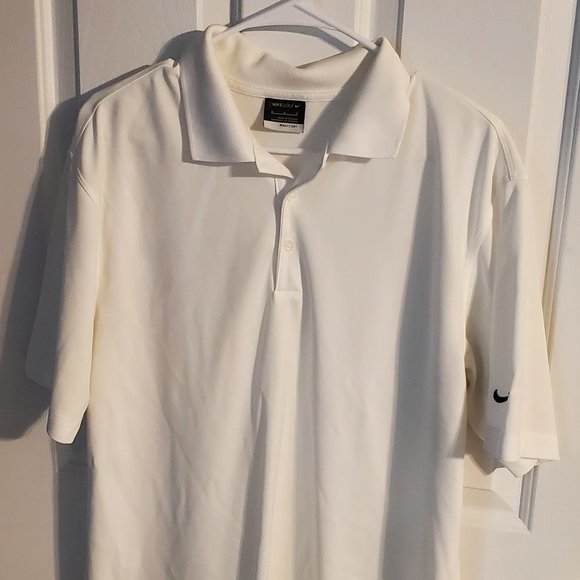 Dri fit Nike Golf Polo Shirt (men's medium, white). - Picture 1 of 3